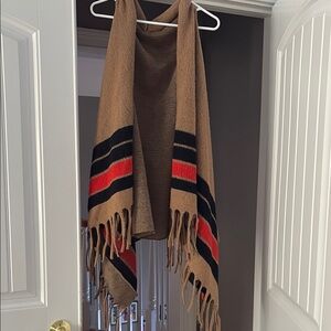 Striped Fringe Shawl
